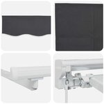 vidaXL Auvent Rétractable Anthracite 250x200 cm tissu