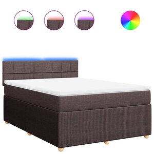 vidaXL Sommier à lattes de lit avec matelas Marron foncé 140x190 cm