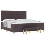 vidaXL Lit à ressorts avec matelas Marron foncé 200 x 200 cm tissu