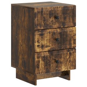 vidaXL Cabinet de chevet avec tiroir Chêne fumé 43 x 41 x 66 5 cm