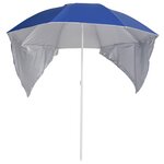 vidaXL Parasol de plage avec parois latérales bleu 215 cm