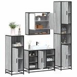 vidaXL Ensemble de meubles de salle de bain 4 Pièces sonoma gris