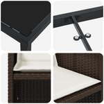 vidaXL Ensemble de repas de jardin 9 pièces avec coussins en rotin poly marron
