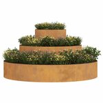 vidaXL Cache-pot de jardin Marron 120 x 120 x 20 cm Acier Corten