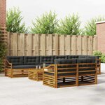 vidaXL Ensemble de canapés d'extérieur 9 pc Naturel et Anthracite