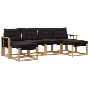 vidaXL Ensemble de canapés d'extérieur 6 pc Blanc et noir