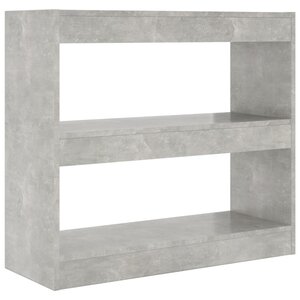 vidaXL Bibliothèque/Séparateur de pièce Gris béton 80x30x72 cm