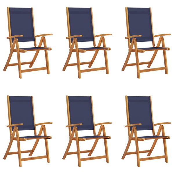 vidaXL Chaises pliables de jardin lot de 6 bois d'acacia et textilène