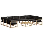 vidaXL Ensemble de canapés d'extérieur 10 Pièces Blanc et noir