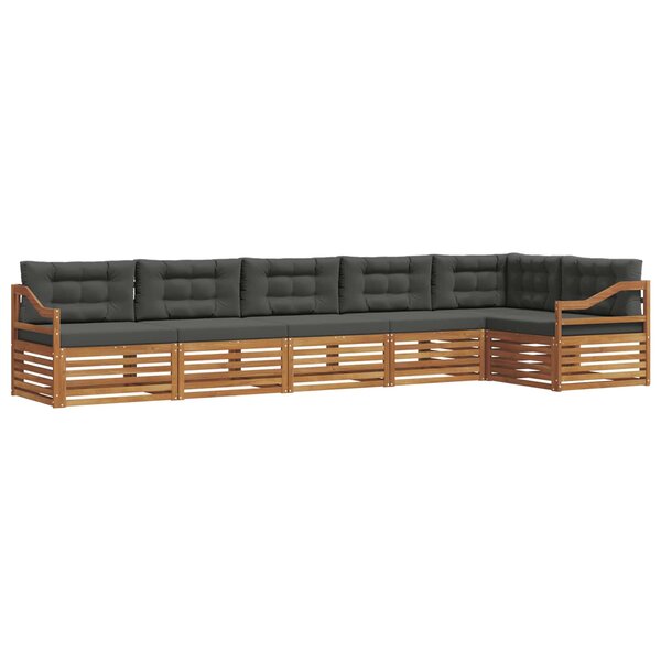 vidaXL Ensemble de canapés d'extérieur 6 pc Naturel et Anthracite