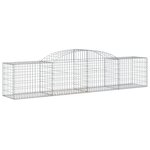 vidaXL Paniers à gabions arqués 15 Pièces 300x50x60/80 cm fer galvanisé