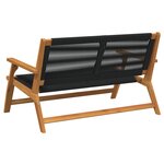vidaXL Banc de jardin Noir 76x122x73 cm Bois massif d'Acacia