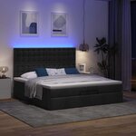 VidaXL Cadre de lit ottoman avec matelas noir 200x200cm tissu