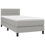 vidaXL Sommier à lattes de lit avec matelas Gris clair 100x200cm Tissu