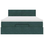 vidaXL Cadre de lit ottoman avec matelas vert foncé 140x190 cm velours