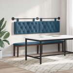 vidaXL Tête de lit suspendue Bleu Velours