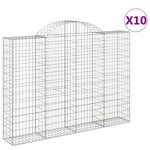 vidaXL Paniers à gabions arqués 10 Pièces 200x30x140/160 cm Fer galvanisé