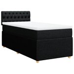 vidaXL Sommier à lattes de lit avec matelas Noir 90x190 cm Tissu