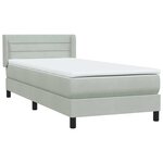 vidaXL Sommier à lattes de lit et matelas gris clair 100x210cm velours