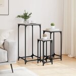 vidaXL Tables d’appoint gigognes 3 Pièces sonoma gris bois d'ingénierie