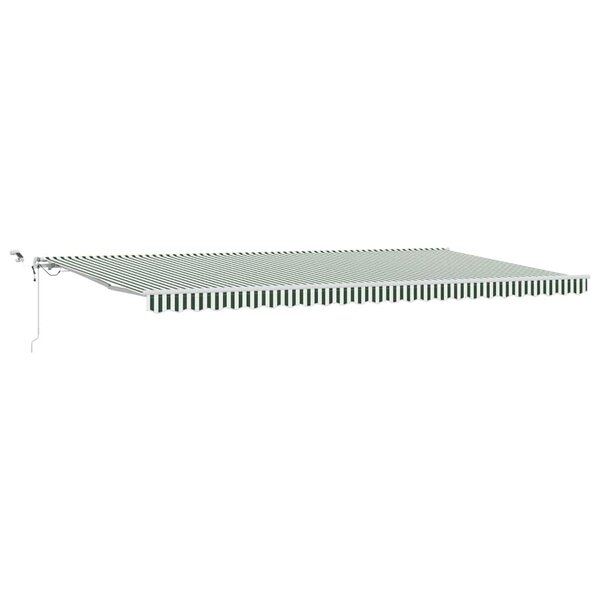 vidaXL Auvent Rétractable Vert et blanc 600 × 350 cm Tissu et Métal