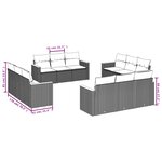 vidaXL Salon de jardin 12 Pièces avec coussins noir résine tressée