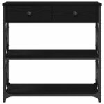 Table Console vidaXL Noir Chêne 75x28x75 cm Bois d'ingénierie et Acier