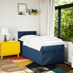 vidaXL Sommier à lattes de lit avec matelas Bleu 100x200 cm Tissu