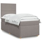 vidaXL Sommier à lattes de lit avec matelas Taupe 90x190 cm Tissu