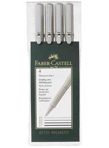 étui de 4 Stylo feutre ECCO PIGMENT, noir FABER-CASTELL