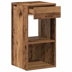 vidaXL Tables de chevet avec tiroir 2 Pièces vieux bois 35x34x66 5 cm