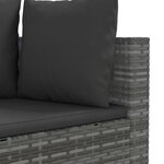 vidaXL Salon de jardin 8 Pièces avec coussins gris résine tressée