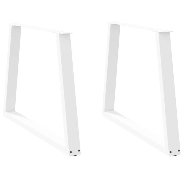 vidaXL Pieds de table à manger en forme de V  2 pièces  blanc  100 x (72-73 3) cm  acier