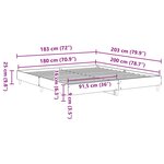 vidaXL Cadre de lit sans matelas gris béton 180x200 cm bois ingénierie