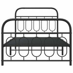 vidaXL Cadre de lit métal sans matelas avec pied de lit noir 100x190cm