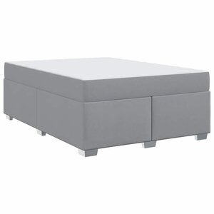 vidaXL Cadre de lit avec matelas Gris clair 140 x 200 cm tissu