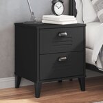 vidaXL Table de chevet VIKEN noir bois d'ingénierie