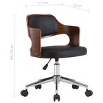 vidaXL Chaise pivotante de bureau Noir Bois courbé et similicuir