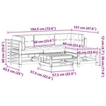 vidaXL Ensemble de salon de jardin 5 Pièces Brun cire Bois de pin massif