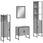 vidaXL Ensemble d'armoires de salle de bain 4 Pièces sonoma gris