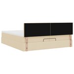 VidaXL Cadre de lit ottoman avec matelas crème 200x200cm tissu