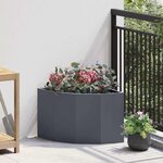 vidaXL Jardinière d'Angle Anthracite 45 x 45 x 35 cm Acier