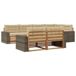 vidaXL Ensemble de canapés d'extérieur 7 pc Naturel et Beige