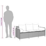 vidaXL Canapé de jardin et coussins 3 places gris clair résine tressée