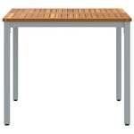 Table de jardin vidaXL 90x90x75 cm en bois d'acacia solide et métal
