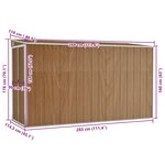 vidaXL Abri de jardin mural marron 118 x 288 x 178 cm Acier galvanisé