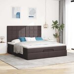 VidaXL Cadre de lit ottoman avec matelas marron foncé 180x200 cm tissu