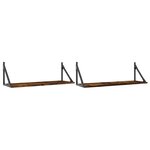 vidaXL Étagères murales 2Pièces chêne fumé 80x25x25 5cm bois d'ingénierie