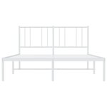 vidaXL Cadre de lit métal sans matelas et tête de lit blanc 140x190 cm