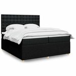vidaXL Sommier à lattes de lit avec matelas Noir 200x200 cm Tissu